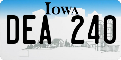 IA license plate DEA240