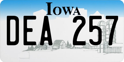 IA license plate DEA257