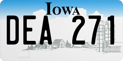 IA license plate DEA271