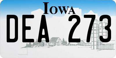 IA license plate DEA273