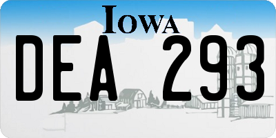 IA license plate DEA293