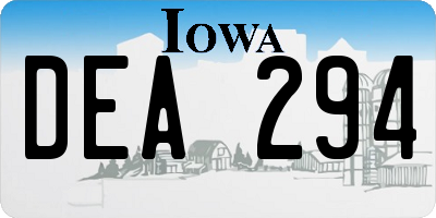 IA license plate DEA294
