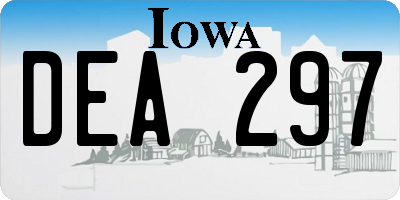 IA license plate DEA297
