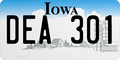 IA license plate DEA301