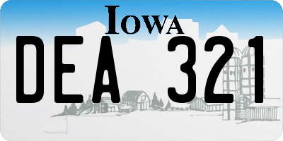 IA license plate DEA321