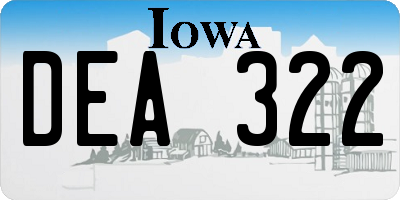 IA license plate DEA322