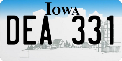 IA license plate DEA331