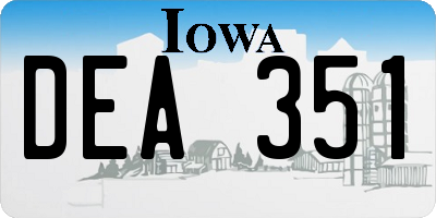 IA license plate DEA351