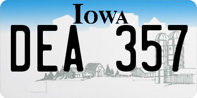 IA license plate DEA357