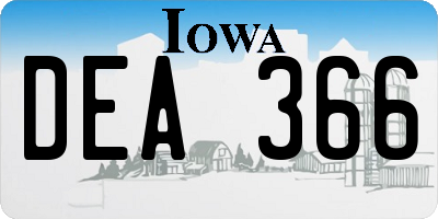 IA license plate DEA366