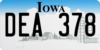 IA license plate DEA378