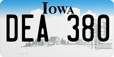 IA license plate DEA380