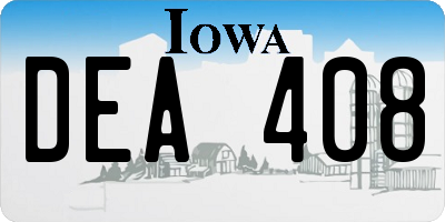 IA license plate DEA408