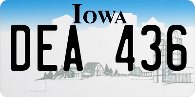 IA license plate DEA436