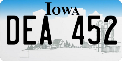 IA license plate DEA452