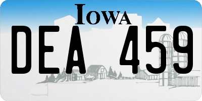 IA license plate DEA459
