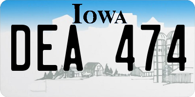IA license plate DEA474