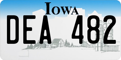 IA license plate DEA482