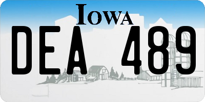 IA license plate DEA489
