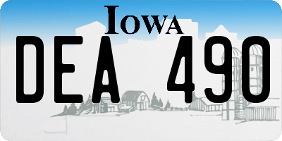 IA license plate DEA490
