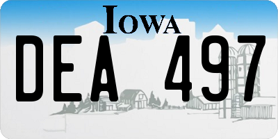 IA license plate DEA497