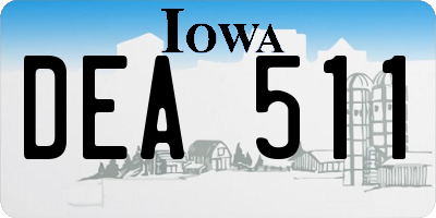 IA license plate DEA511