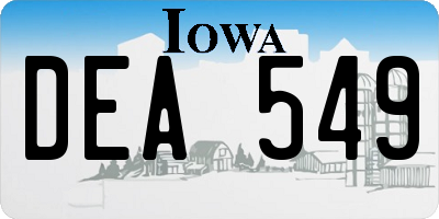 IA license plate DEA549