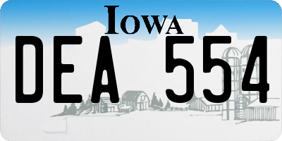 IA license plate DEA554