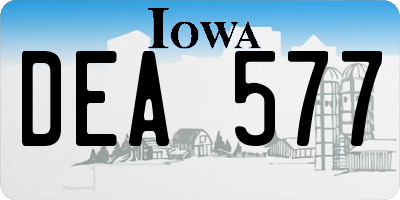 IA license plate DEA577