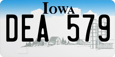 IA license plate DEA579