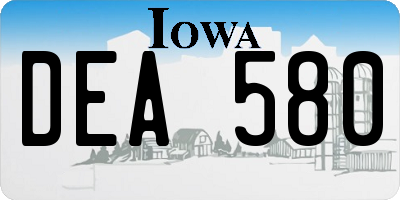 IA license plate DEA580
