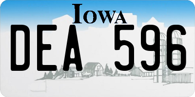 IA license plate DEA596