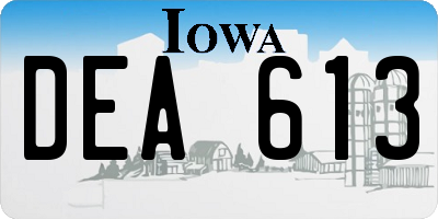 IA license plate DEA613