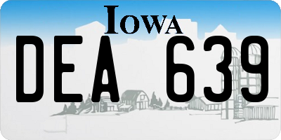 IA license plate DEA639
