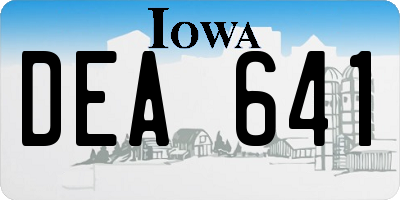IA license plate DEA641