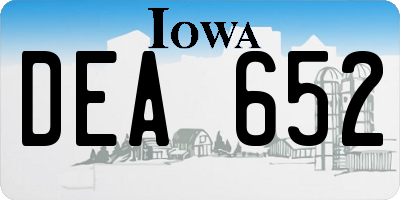 IA license plate DEA652
