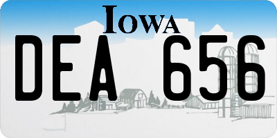IA license plate DEA656