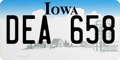 IA license plate DEA658