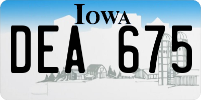 IA license plate DEA675