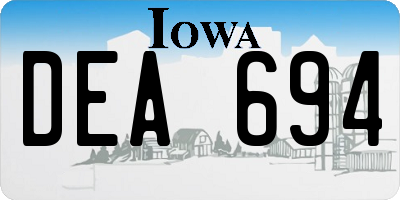 IA license plate DEA694