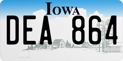 IA license plate DEA864