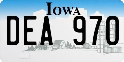 IA license plate DEA970
