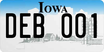 IA license plate DEB001