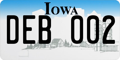 IA license plate DEB002