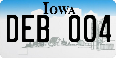 IA license plate DEB004
