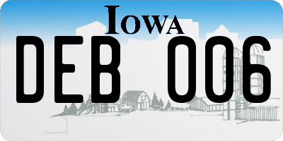 IA license plate DEB006