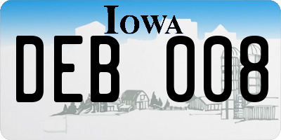 IA license plate DEB008