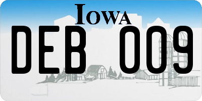 IA license plate DEB009