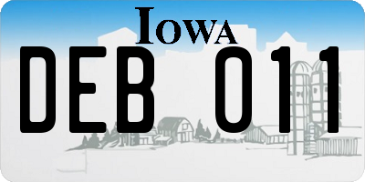 IA license plate DEB011