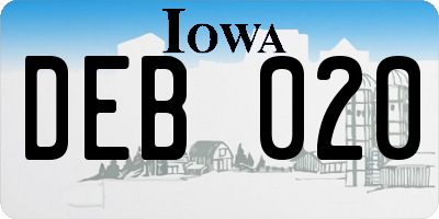 IA license plate DEB020